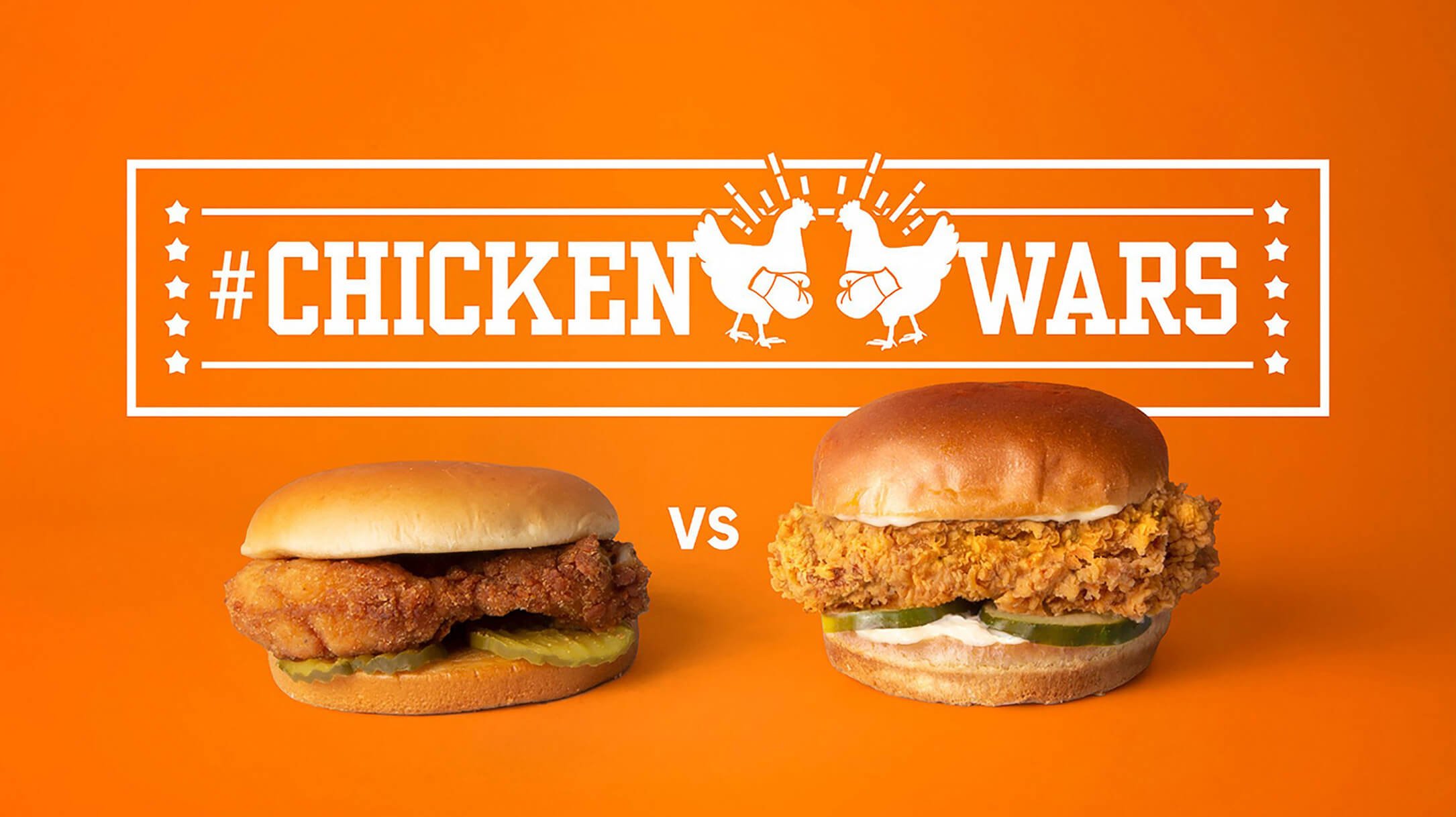 two chicken sandwiches